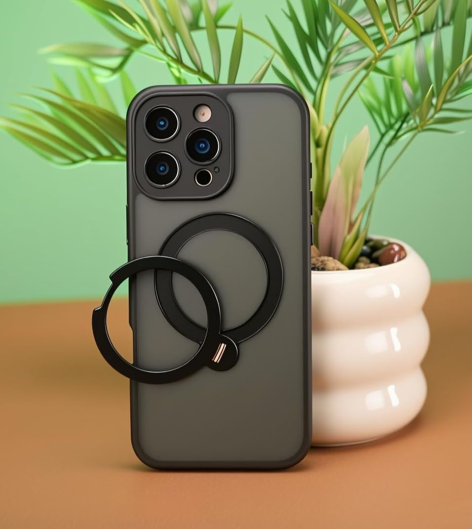 360° Spin Magnetic Stand for Iphone 16 Pro Max Case, [Fit for Magsafe][Military