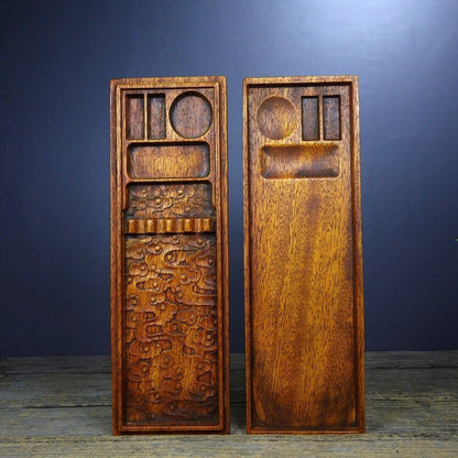 11.8"Antique Chinese Natural Rosewood Handmade Exquisite Dragon Stationery Boxes