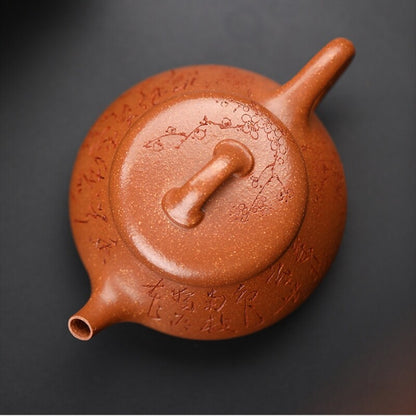 Chinese Character Carved Real Yixing Zisha Tea Pot Marked Shipiao Pot 170ml New