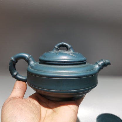 Chinese Yixing Zisha Clay Handmade Exquisite Teapot （竹段套壶 底款：顾景舟)