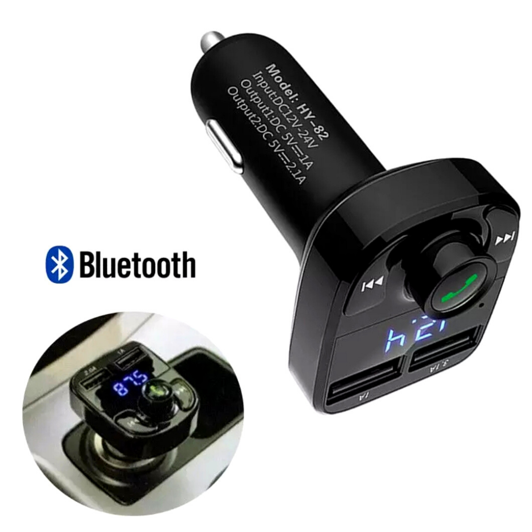 Cargador de coche carro con transmisor FM y Bluetooth para Telefonos Smart Phone