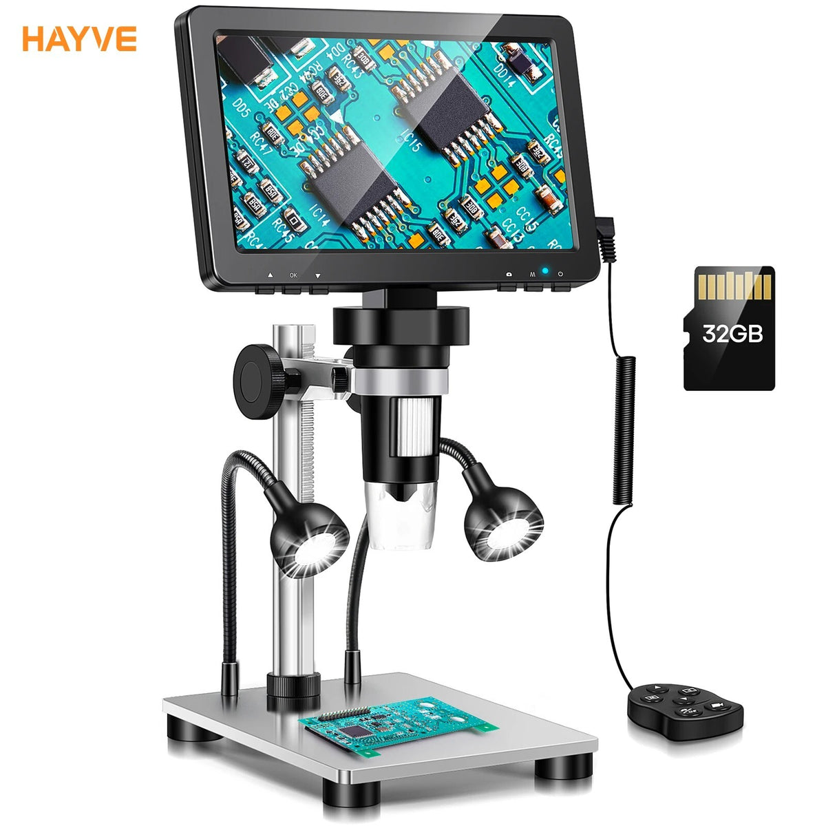 Hayve 7‘’ Digital Microscope 1200X Zoom 12MP HD Electronic Microscopes Camera