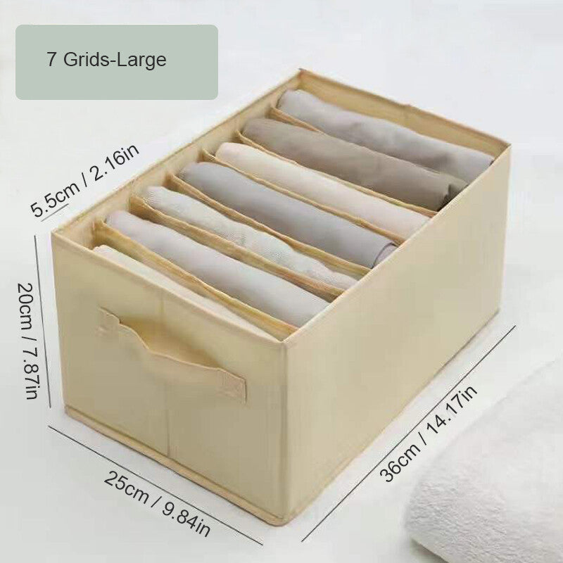 4X Wardrobe Clothes Organizer Jeans Compartment Storage Box Foldable Drawer Cube