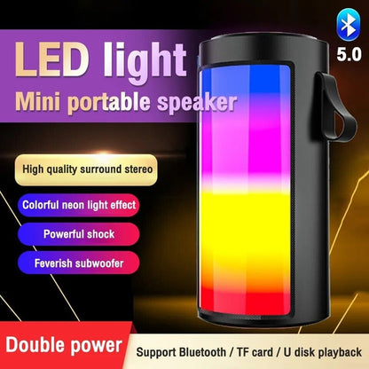 Horn Speaker Portable LED Wireless Speaker with Bluetooth USB/AUX/FM Radio Light