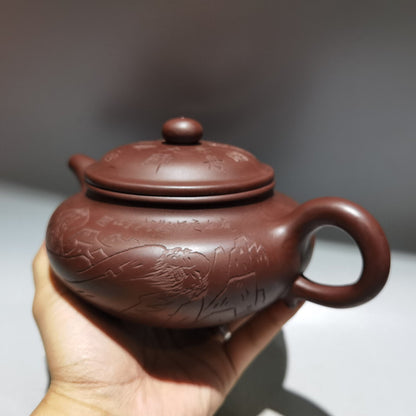 Chinese Yixing Zisha Clay Handmade Exquisite Teapot（品名：仿古 底款：范曾 ）