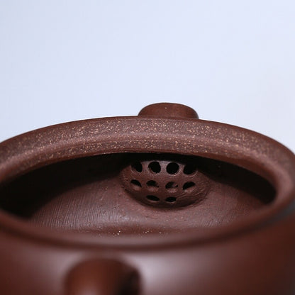 3.4oz handmade tea pot ball shaped infuser holes real yixing zisha purple clay
