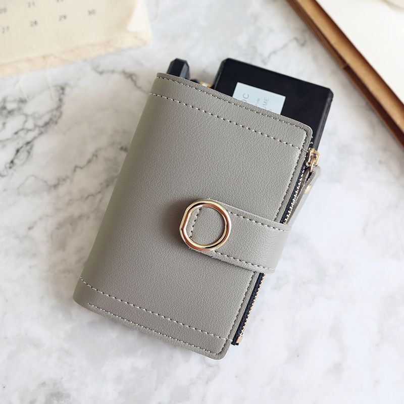 Fashion Clutch Wallet Small Zipper Pouch Card Bags Synthetic Leather Hasp Short