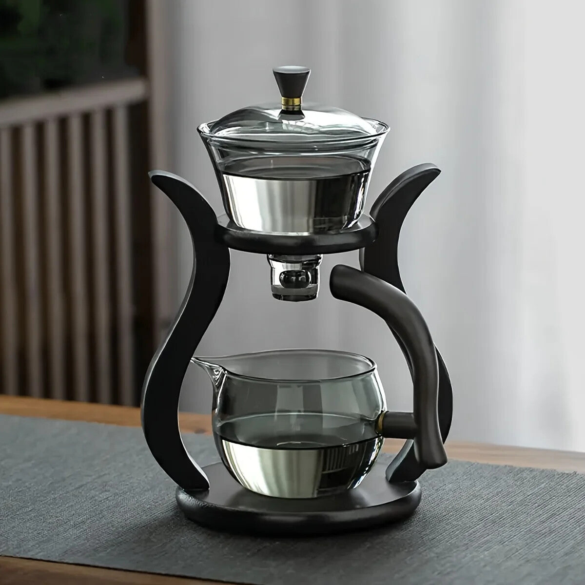 New Kung Fu Tea Set Semi Automatic Glass Teapot Set Magnetic Switch Teacup Set