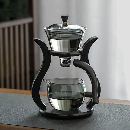 New Kung Fu Tea Set Semi Automatic Glass Teapot Set Magnetic Switch Teacup Set