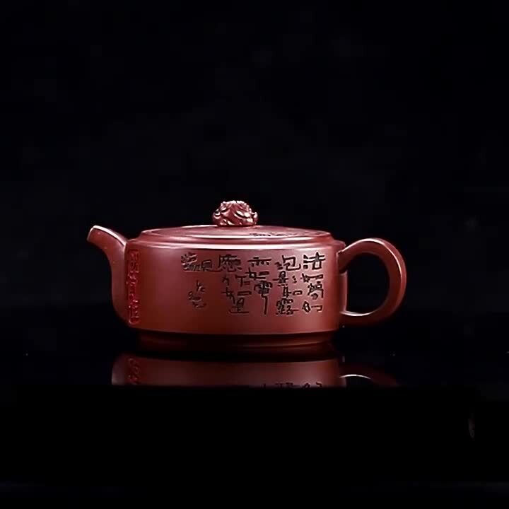 Tea Pot Yixing Zisha Purple Clay Handmade Carved Classical 10 Infuser Holes New