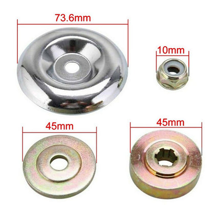4Pcs Lawn Mower Metal Gearbox Blade Fixed Kit Protective Cover+Plate+Thread Nut