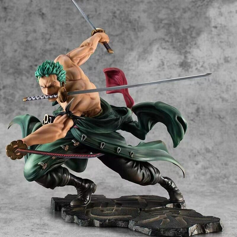 Anime One Piece Roronoa Zoro Three-Knife Fighting PVC Action Figure Model Toy