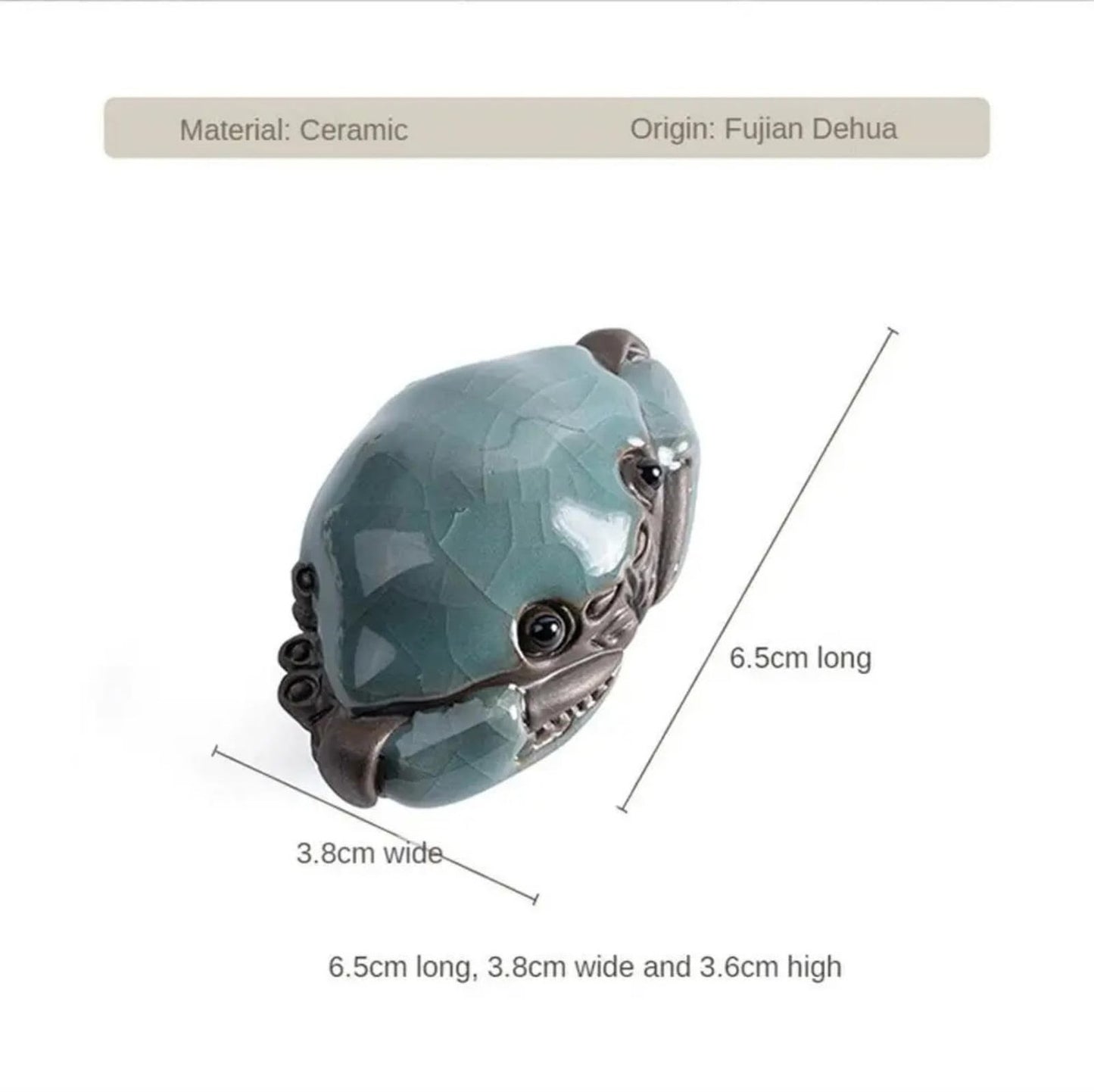 Ge Kiln Cracked Glaze Crab Tea Play 6.5cm 2.6in Kongfu Tea Pet Decoration TeaSet