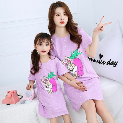 Sleepwear Mother Daughter Girl Dresses Kids Family Matching Clothes Baby Pajamas