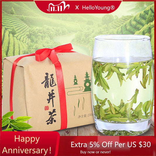Pure Longjing Bulk Green Tea Slimming Tea Health Care Dragon Well Green Tea 250g-