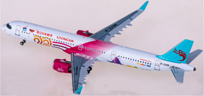1:400 HYJLwings Loong Air Airbus A321neo Passenger Airplane Diecast Model