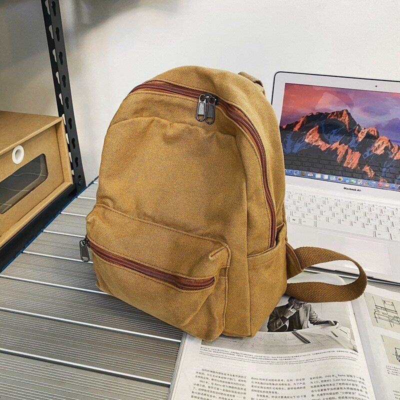 Canvas Women Backpack Small School Bags Rucksack Student Traveling 25*10*29 CM