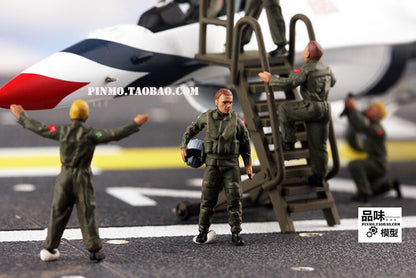 1/72 7Pcs/Set NATO Air Force Ground Service 7-man model with ladder+pilot