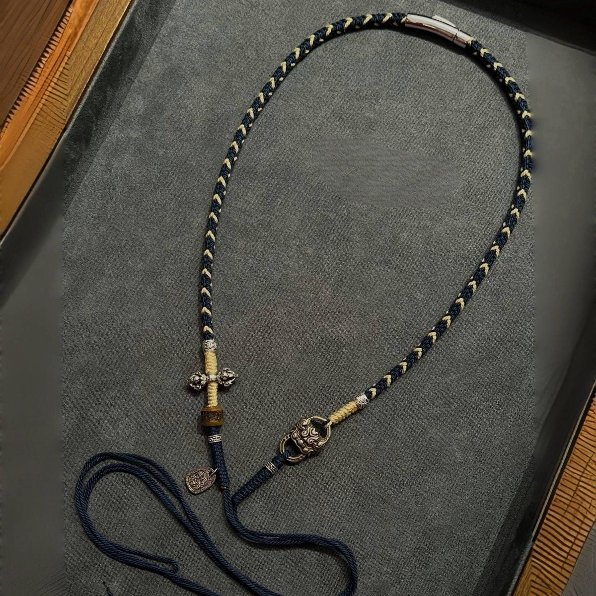 Handmade Tibetan Style Beaded Necklace Cord DIY Pendant Chain Magnetic Clasp