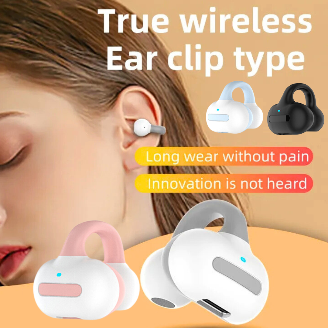Ear Clip Bone Conduction Headphones Bluetooth 5.3 Wireless Sport Headset Earbuds
