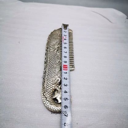 Old Chinese Tibetan Collection Handmade Dragon Classical Comb Statue