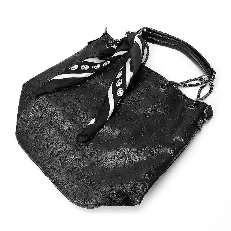 Handbag Large Women Tote Bag Skull Purse Skeleton Synthetic Leather 25*32*17 CM