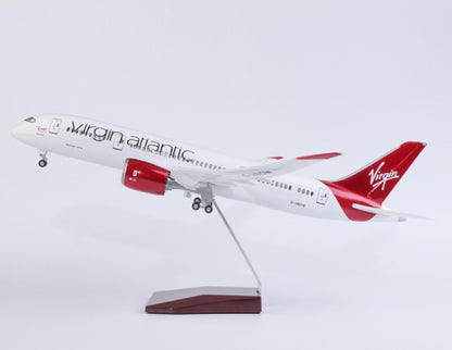 1:130 43CM Virgin Atlantic BOEING 787 Airplane Landing Gear Resin Aircraft Model