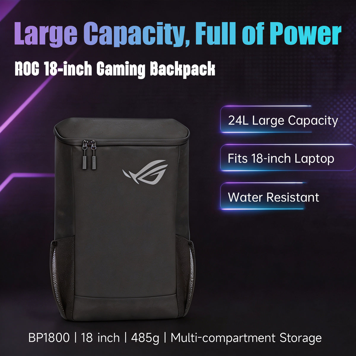 ASUS ROG BP1800 Gaming Backpack 18'' Laptop Handbag Travel Bag Waterproof 24L