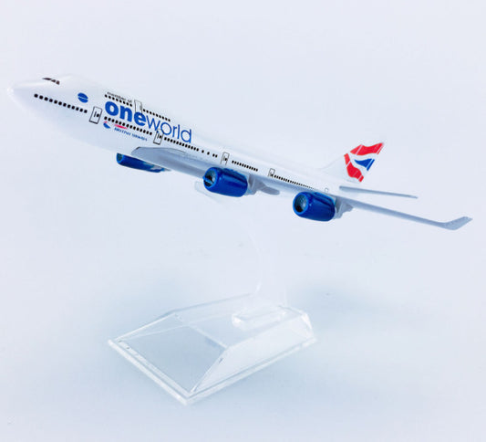 16cm British Airways Oneworld Boeing 747-400 Passenger Airplane Diecast Model