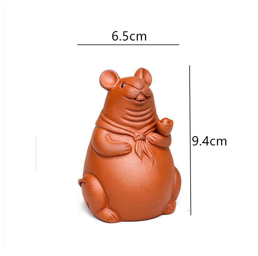 Yixing Boutique Purple Clay Tea Pet Lovely Model Sculpture Ornaments Decoration