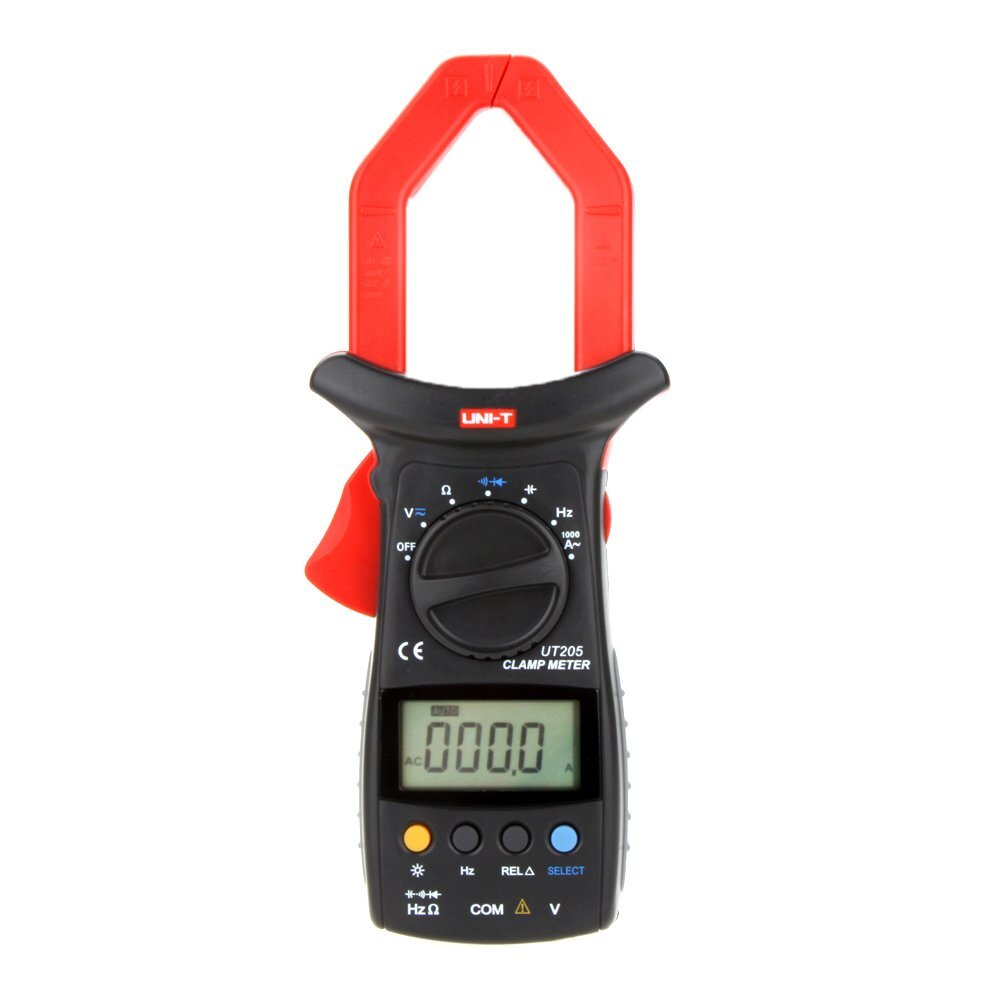 Uni-Trend UT205 Clamp Meter- Back lit LCD w\ AC Current Measurement, 11"x4"x2 ¼"