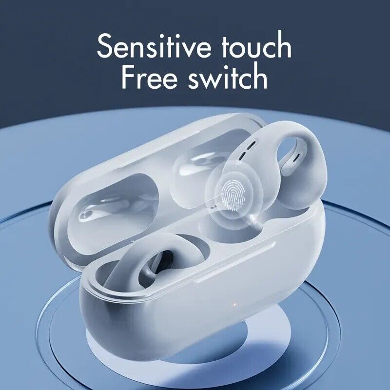 Bluetooth 5.3 Wireless Earbuds Ear Clip Bone Conduction Headphones Sport Headset