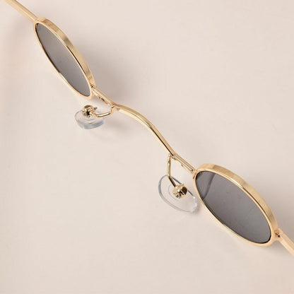 Sunglasses Retro Mini Round Men Metal Frame Gold Black Small Round Popular Lens
