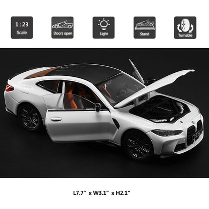 1/23 Scale BMW M4 G82 Model Car Alloy Metal Diecast Collectible Vehicle White