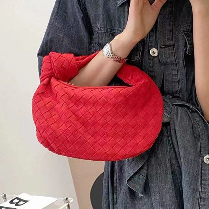 Handmade Woven Bag Synthetic Leather Shoulder Bag Handbag 26*3*16 CM Polyester