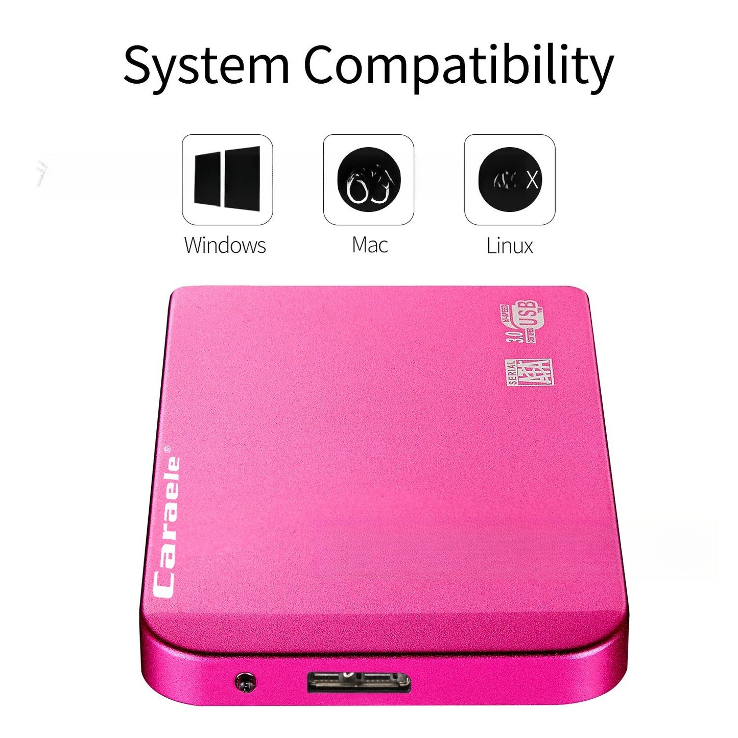 Portable external hard drive HDD USB 3.0 500GB 1TB 2TB--