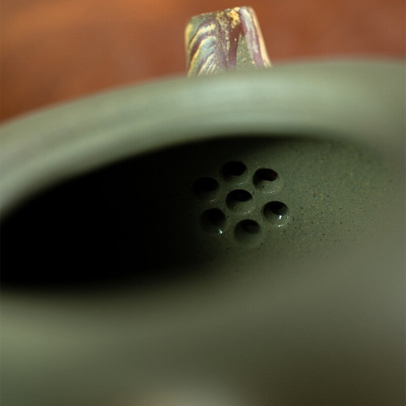 handmade tea pot marked 7 infuser real yixing zisha douqing clay bamboo relief