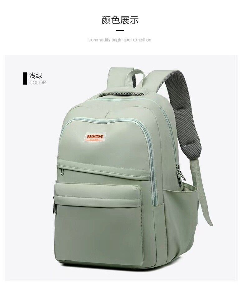 18" Canvas Boy Girls School Bag Book Bag Women Laptop Travel Backpack Rucksack