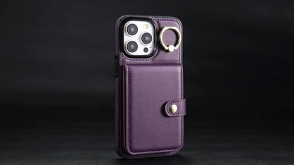 Apple16E anti-theft brush Samsung S25EDGE ring RFID anti-fall mobile phone cover