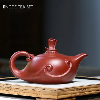 Yixing Handmade Tea Pot Sailboat Shape Purple Clay Teapot Beauty Kettle Chinese
