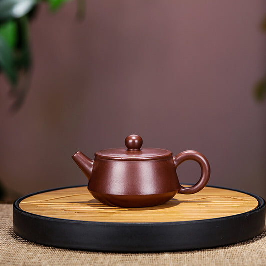 4.3"collect Chinese Yixing Zisha Pottery Purple Zhu Clay 100ML 7 Hole Teapot 小平盖