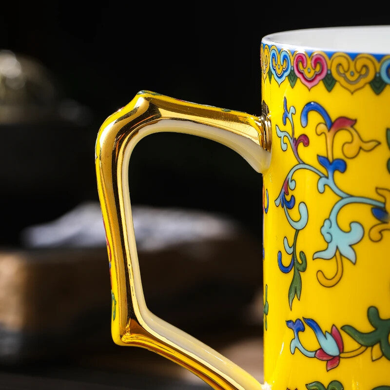 500ml China Jingdezhen Ceramic Home Tea Cup Water Cup Office Cup Conference Cup