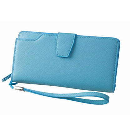 Women's Wallet Female Clutch Purse Cash Clip Handbag Leather Long Zipper Clamps