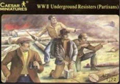 WWII Underground Resisters Partisans 1/72 Soldiers Figures model Kit CAESAR