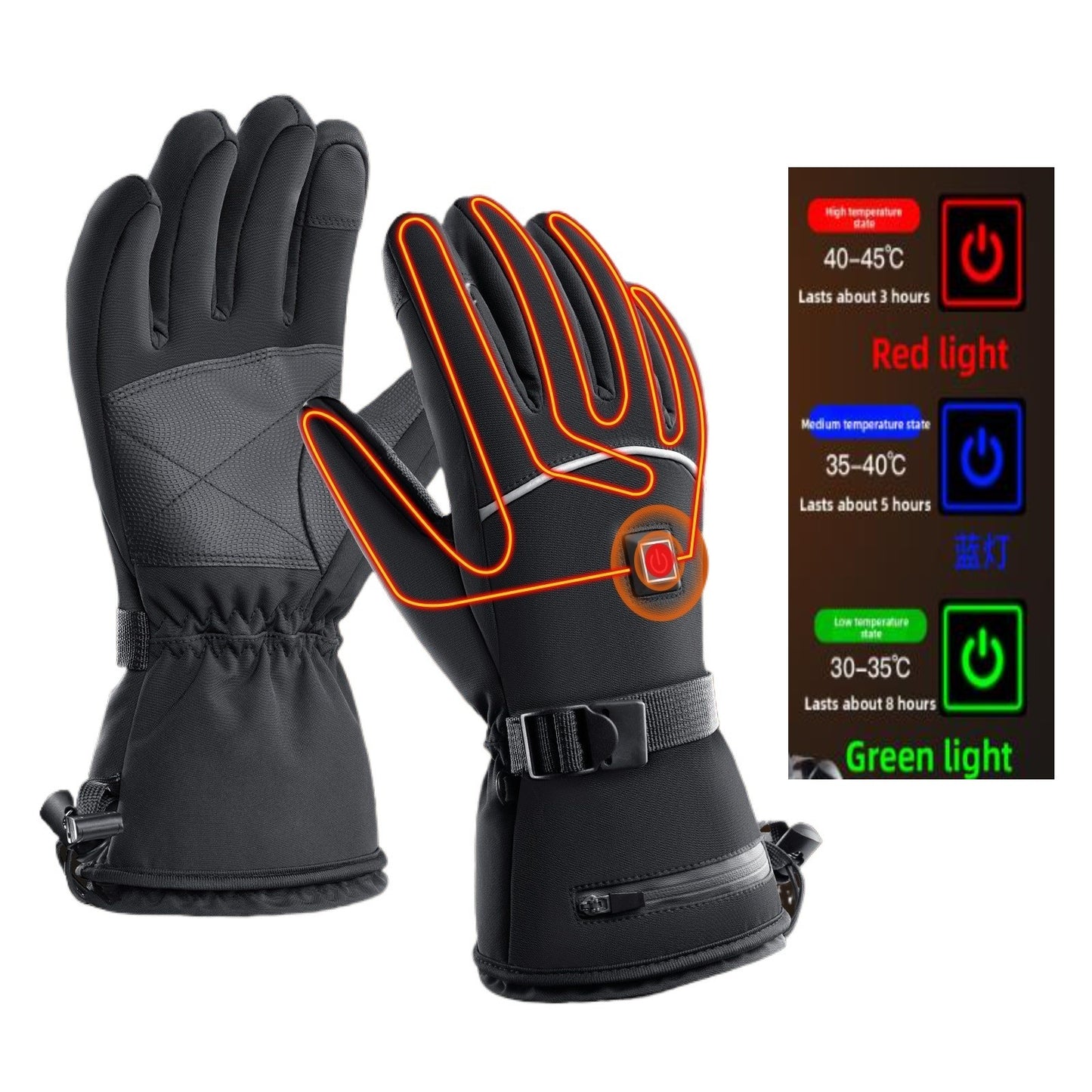 Winter intelligent heating warm gloves windproof and touch screen cycling skiing