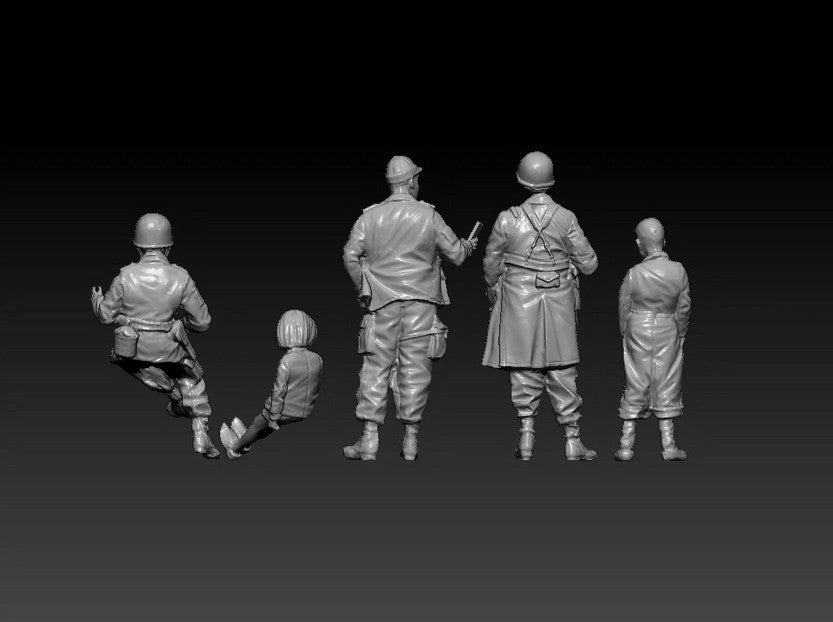 1/72/48/35/87/100/144 World War II US Army 5-person team