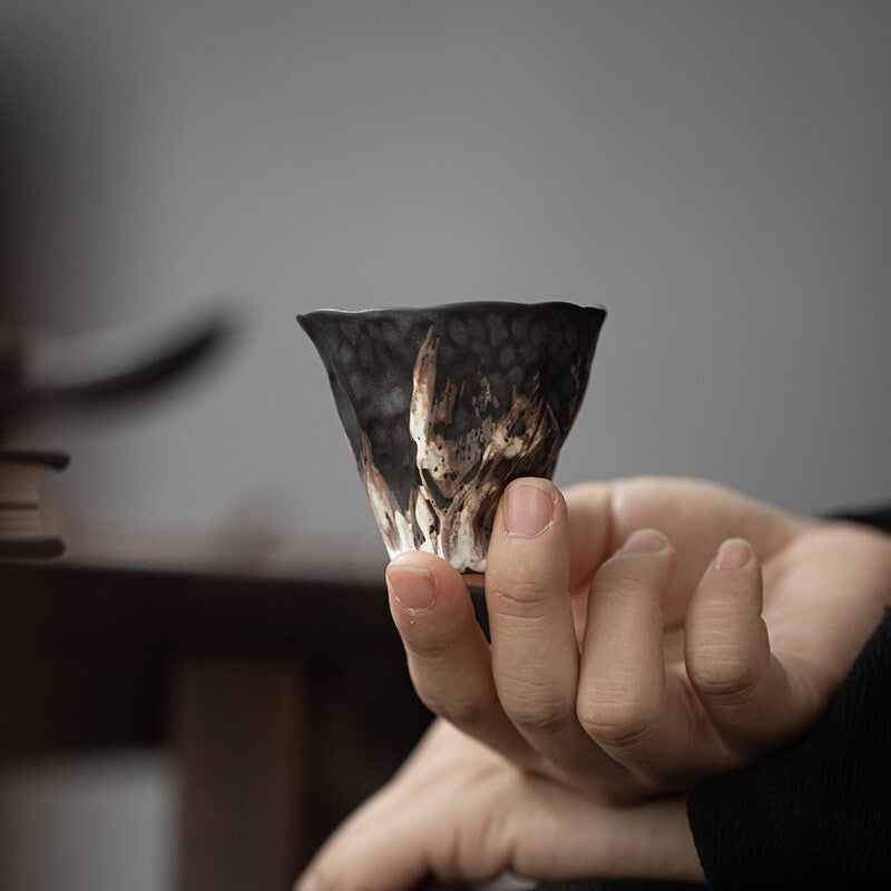3pcs/lot Ceramic Cup 50ml Chinese Kungfu Tea Cup Creative Antique Style Pottery
