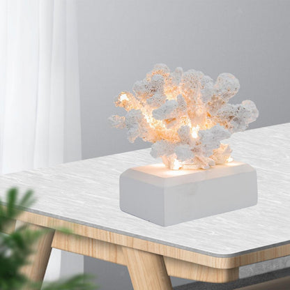 Modern Coral Figurines Sculpture Statue LED Luminous Crafts Decorative