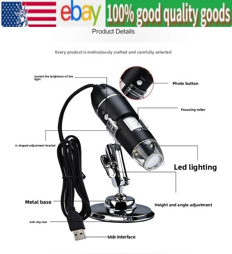 1600X electron microscope high-definition digital microscope handheld USB