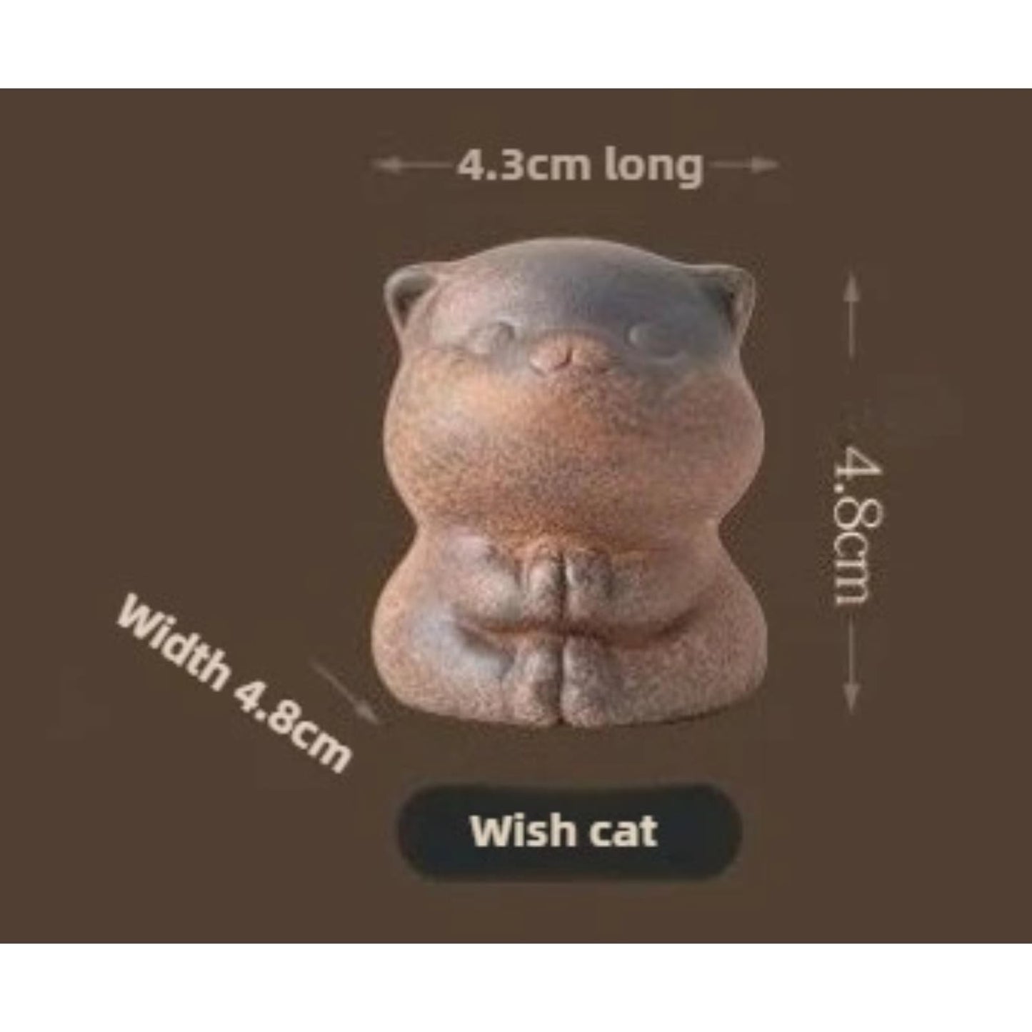 Old Rock Mud Cute Cat Tea Pet Ceramic 4.8cm Handmade Tea Table Decoration Retro